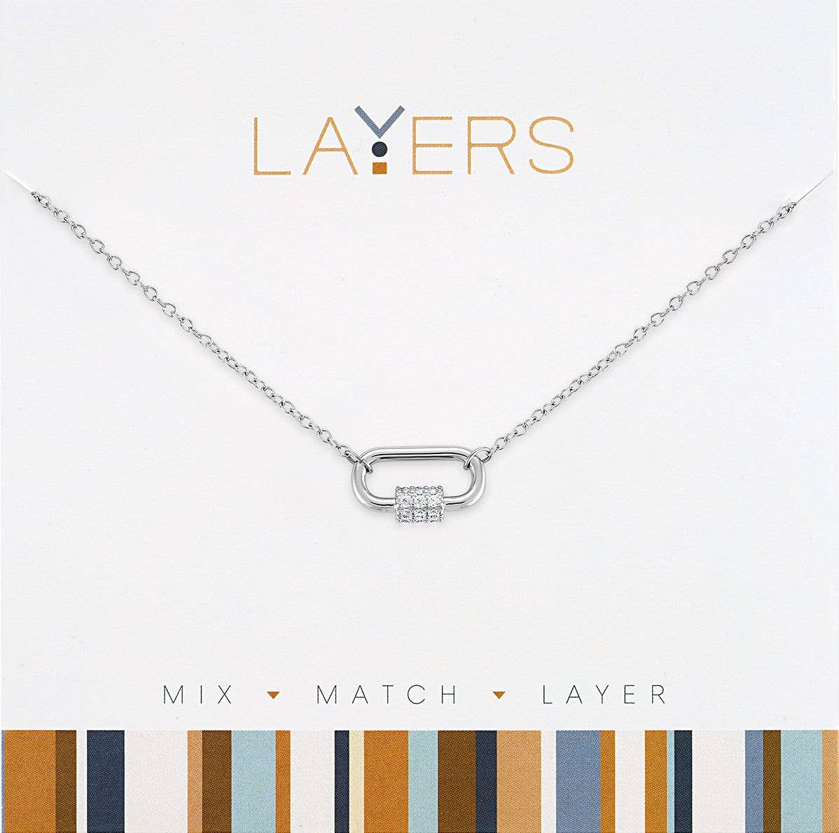 Silver Carabiner Pendant Necklace