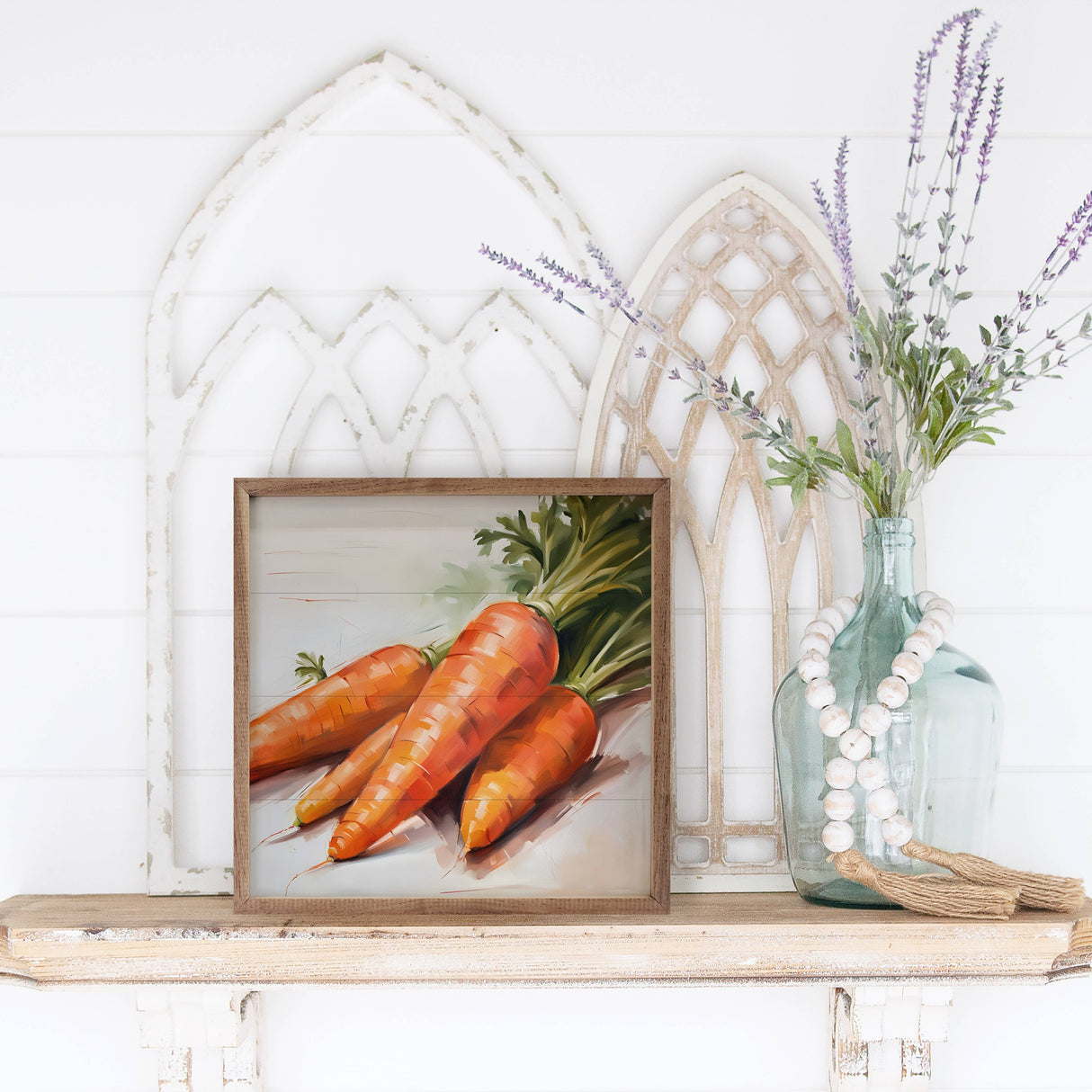 Bunch Of Carrots Whitewash Wood Art