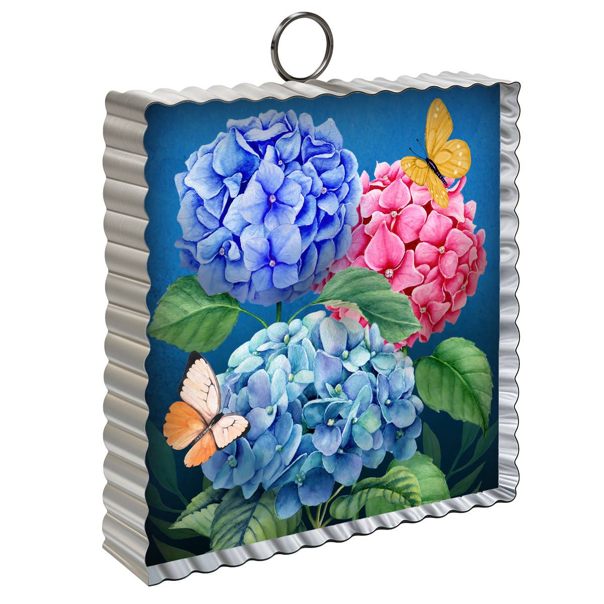 Colorful Hydrangeas Metal Mini Art