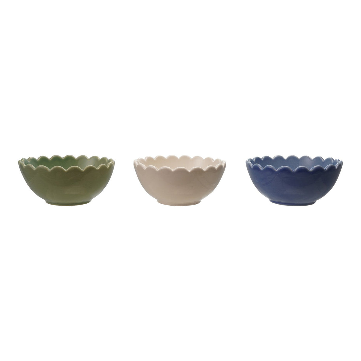 Stoneware Scalloped Bowl - 3 Colors