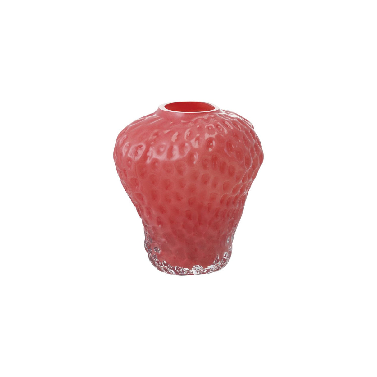 Opaque Pink Glass Strawberry Vase