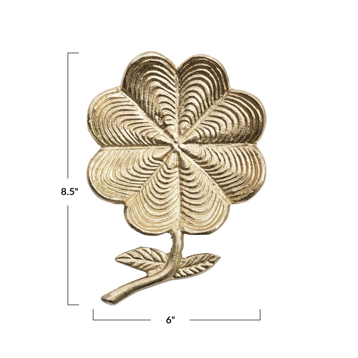 Gold Cast Aluminum Flower Dish