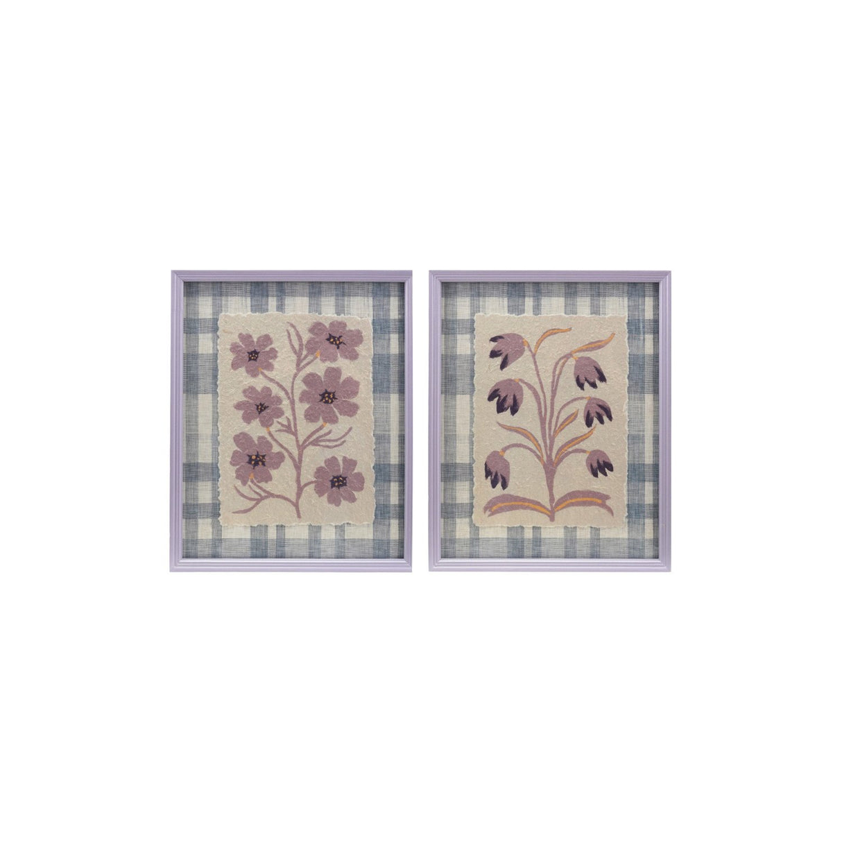 Wood Framed Purple Glass Wall Decor - 2 Styles