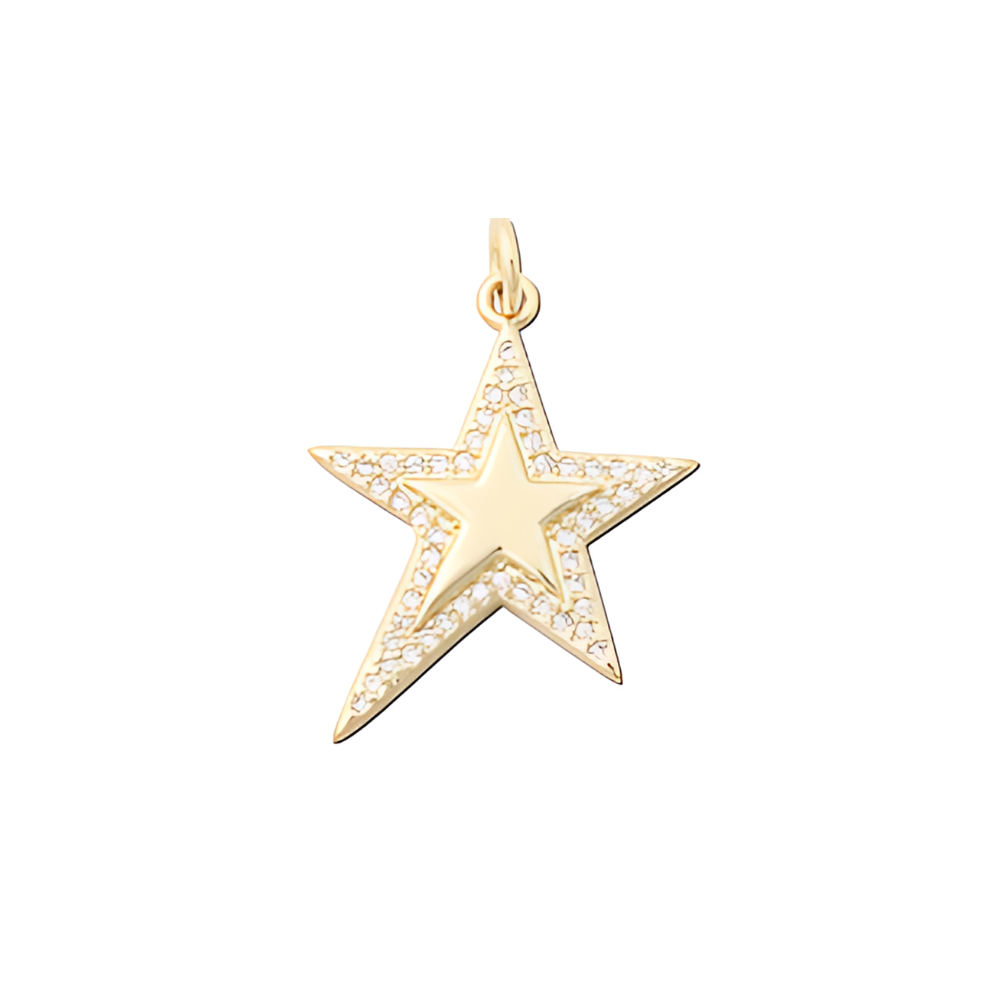 Gold Pave Star ~ 14k Gold Filled Charm