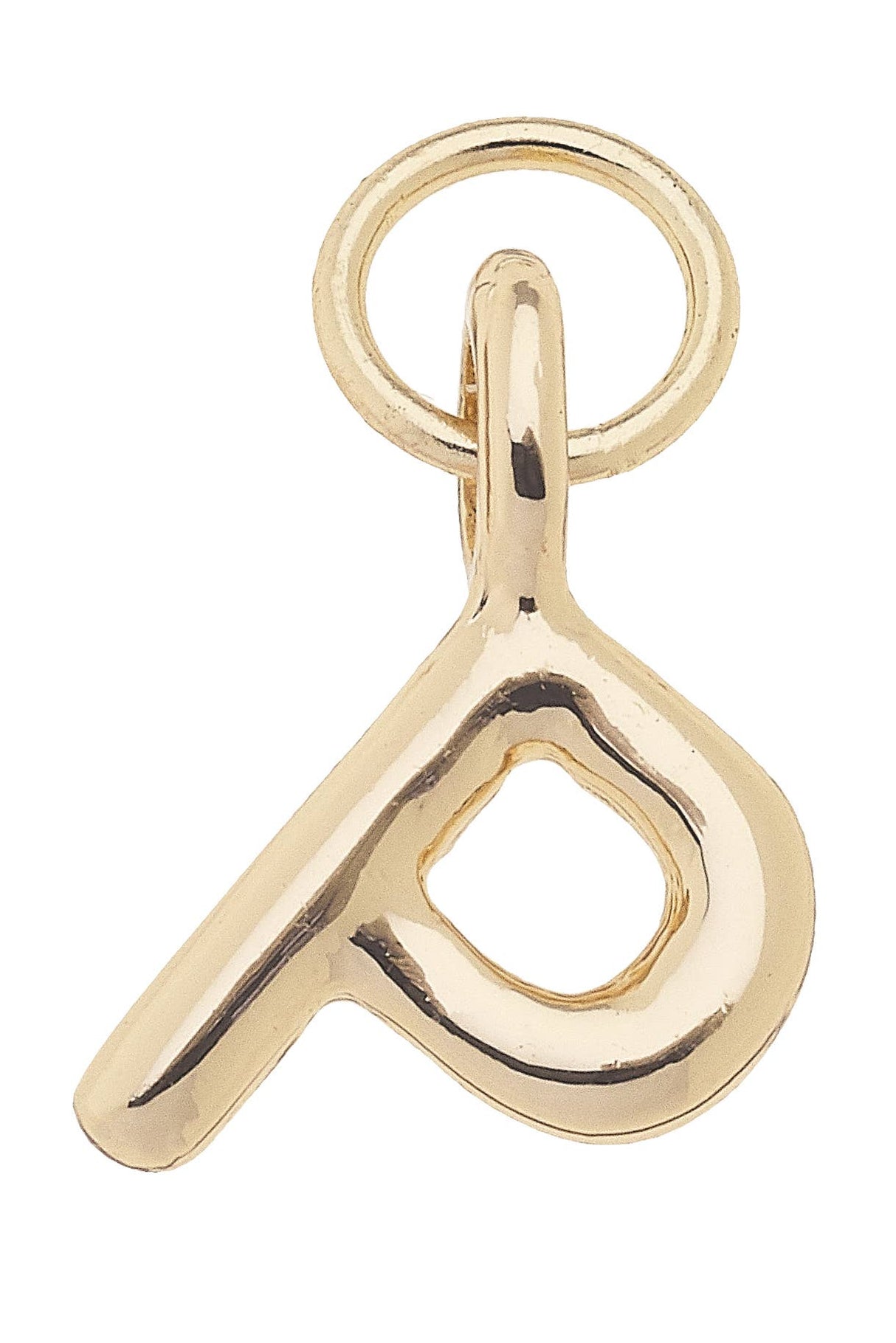 J Mini Initial Charm in Shiny Gold