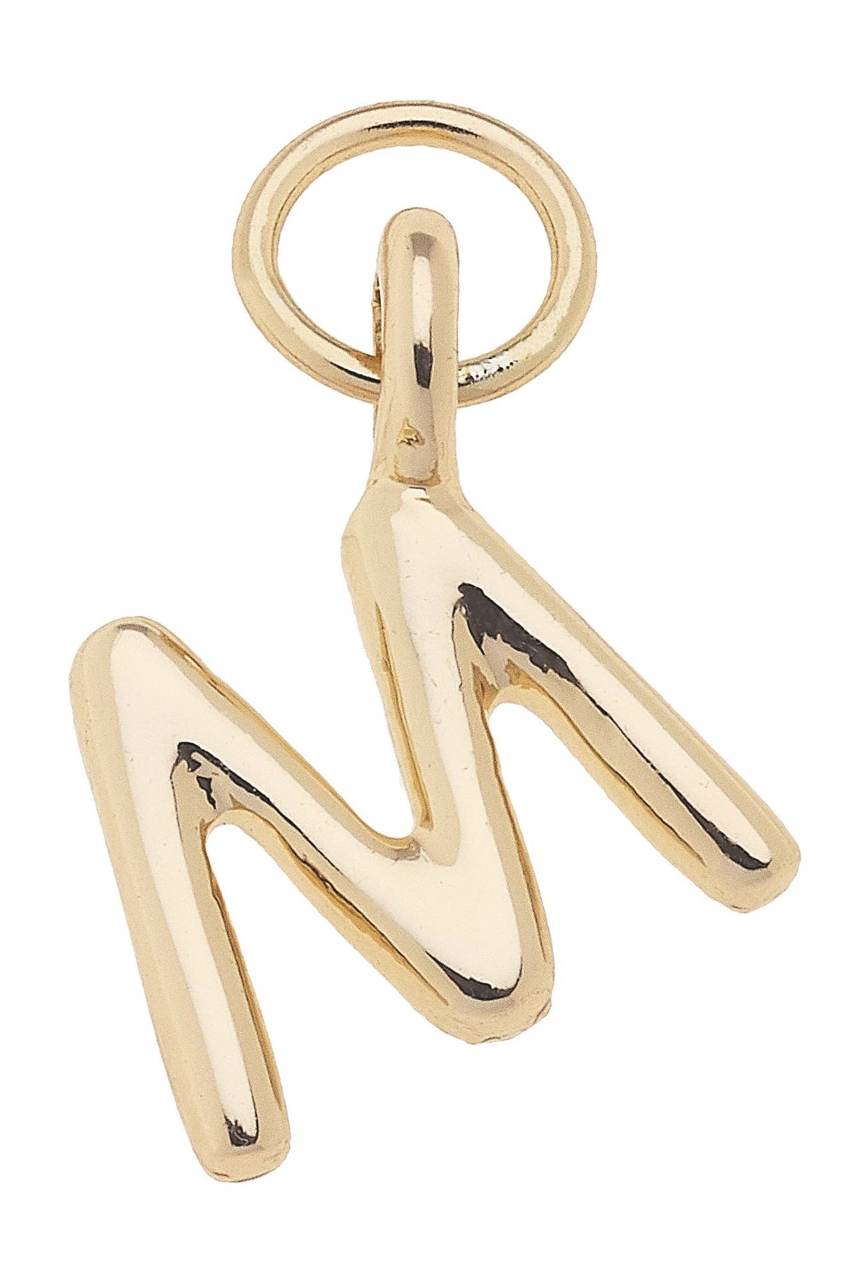 W Mini Initial Charm in Shiny Gold