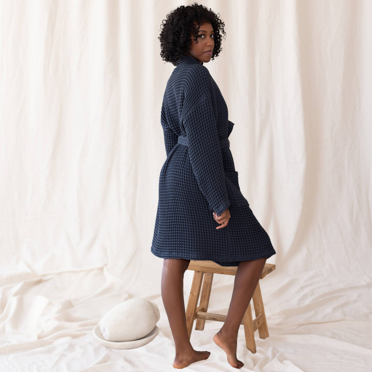 Anthracite Luxurious Waffle Bathrobe / 3XL