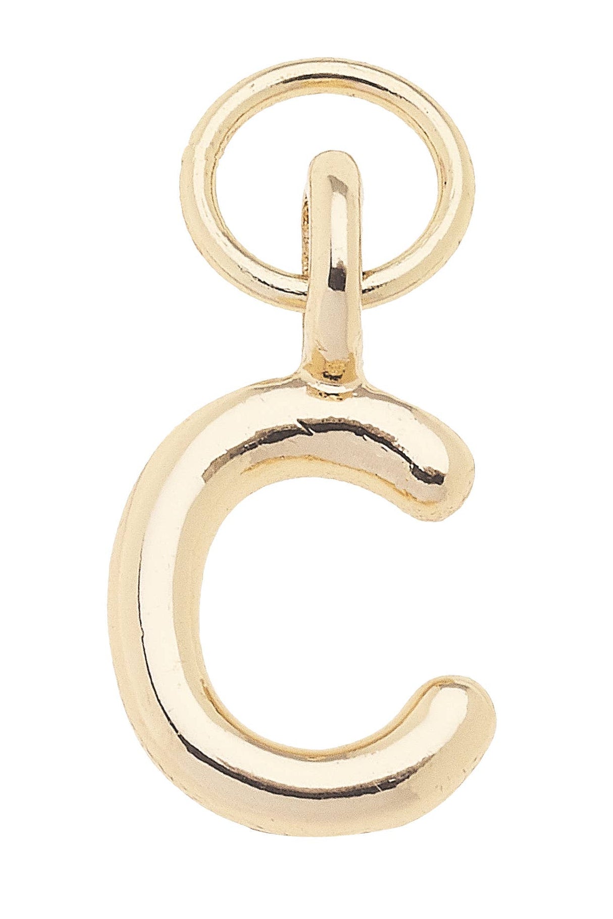 W Mini Initial Charm in Shiny Gold