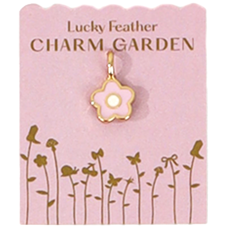 Pink Flower 14K Gold Charm
