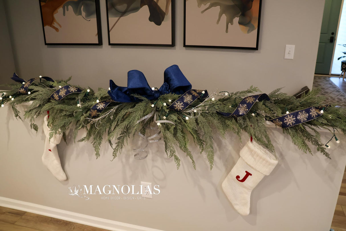 8' Frosted Cedar Swag Garland