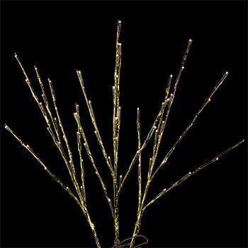 Outdoor Gold Lighted Branch Set of 3