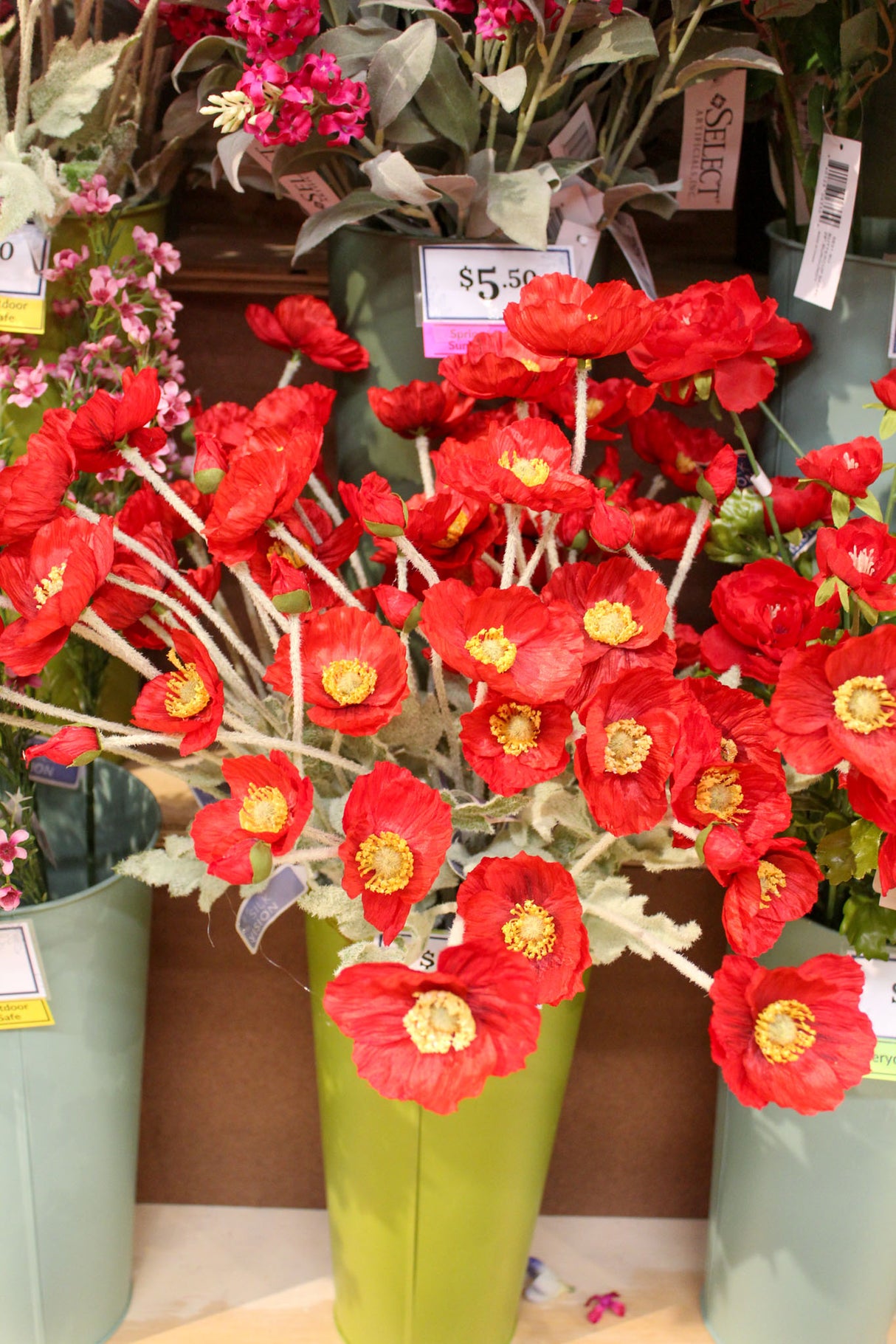 Red Poppy Spray