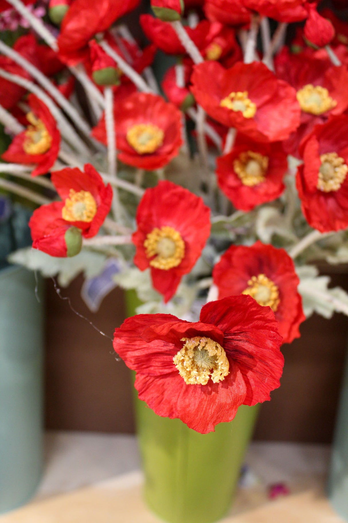 Red Poppy Spray