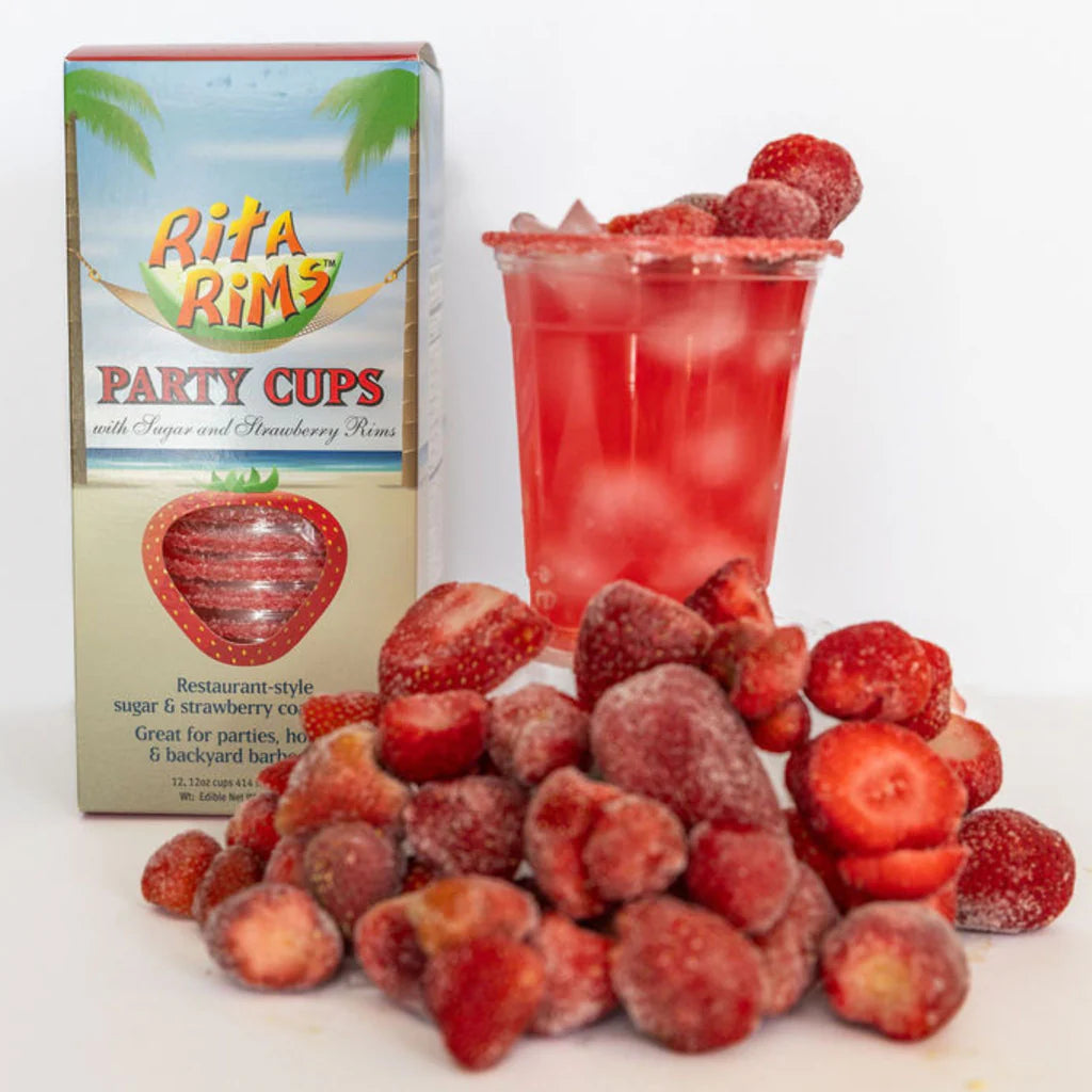 Sugar & Strawberry Pre-Rimmed Cocktail Cups