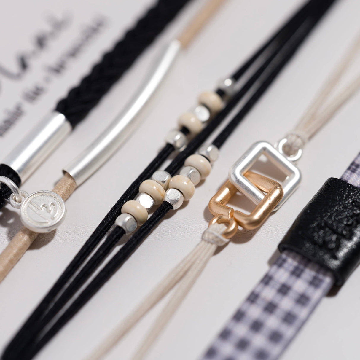 Unity Black & Silver Hair Tie Bracelet Set