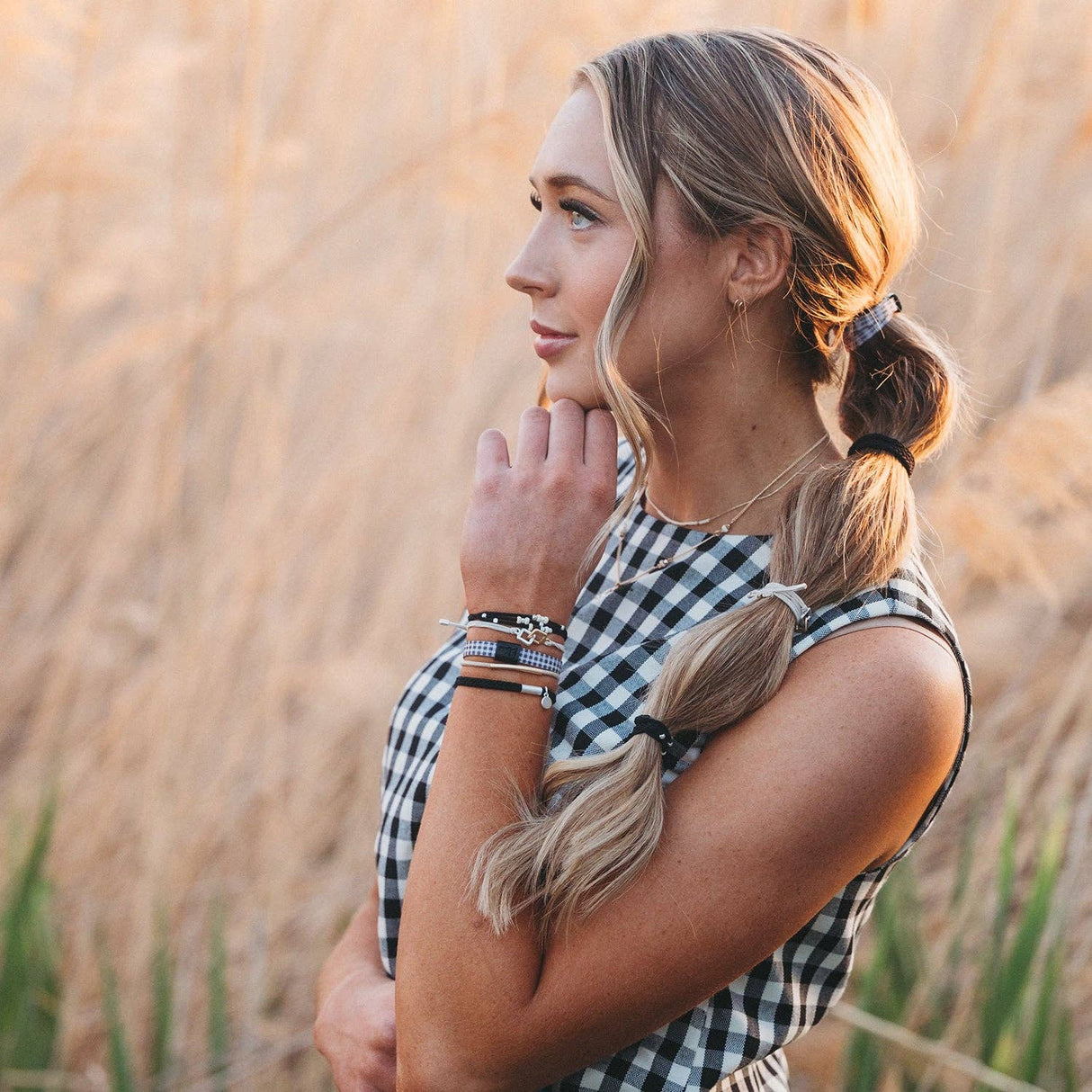 Unity Black & Silver Hair Tie Bracelet Set