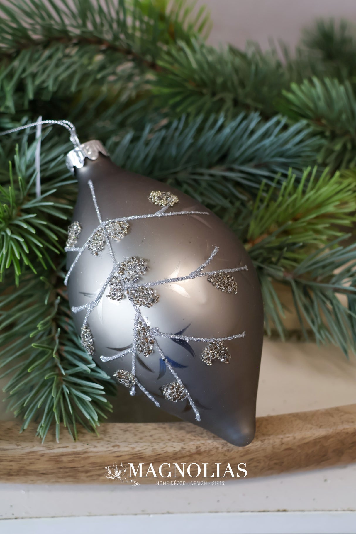 Winter Branch Platinum Ornament - 3 Styles