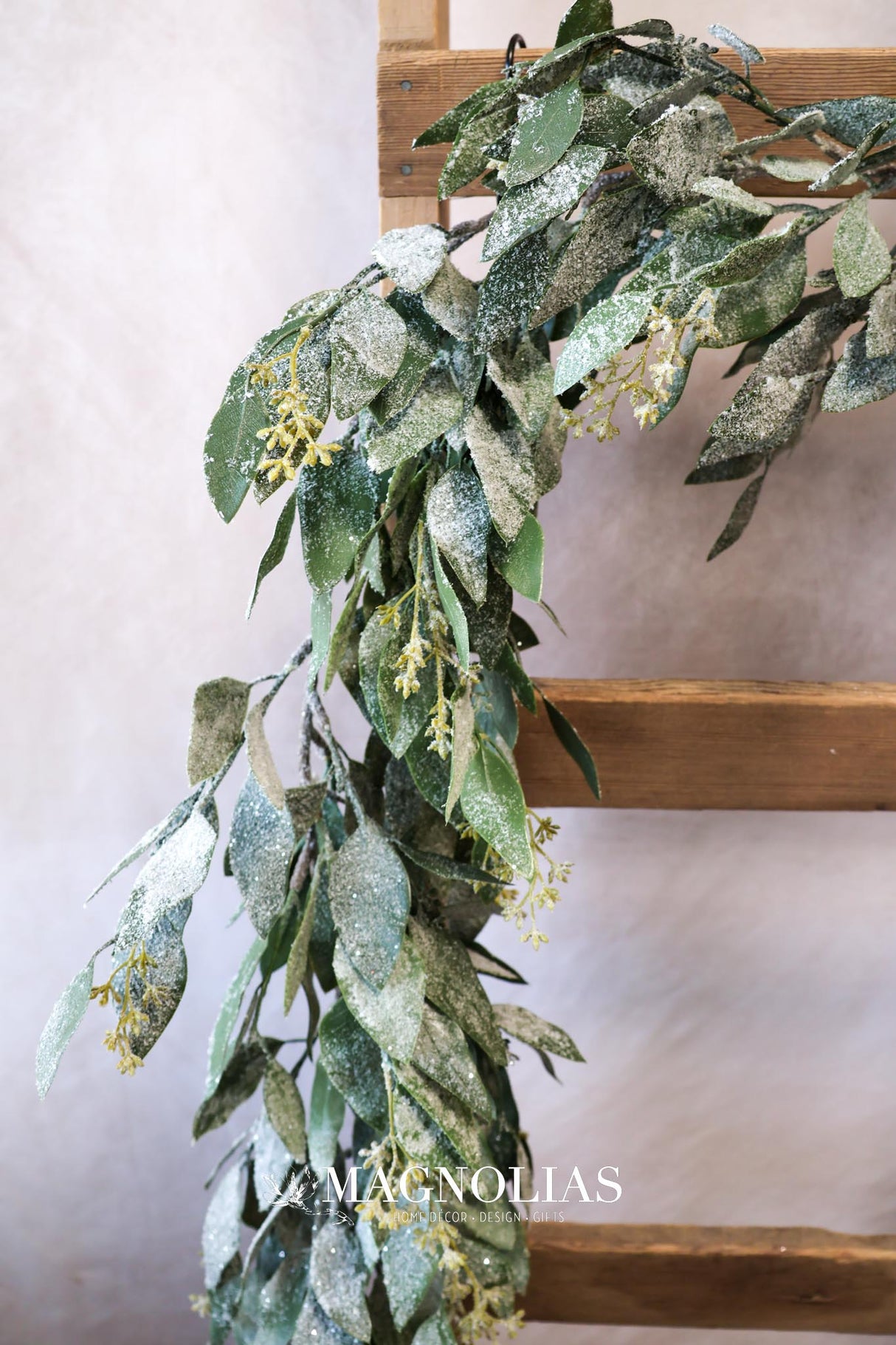72" Snowed Eucalyptus Garland