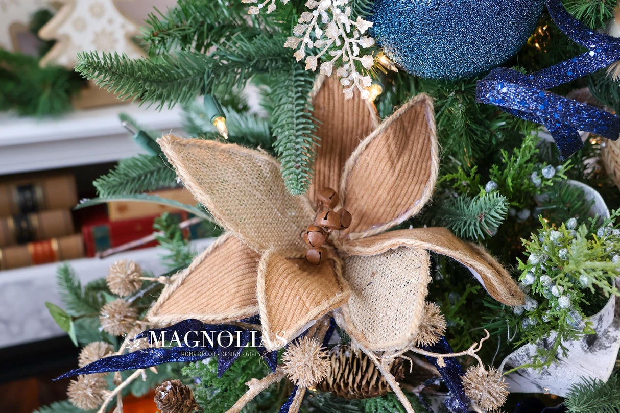 Burlap Poinsettia Pick