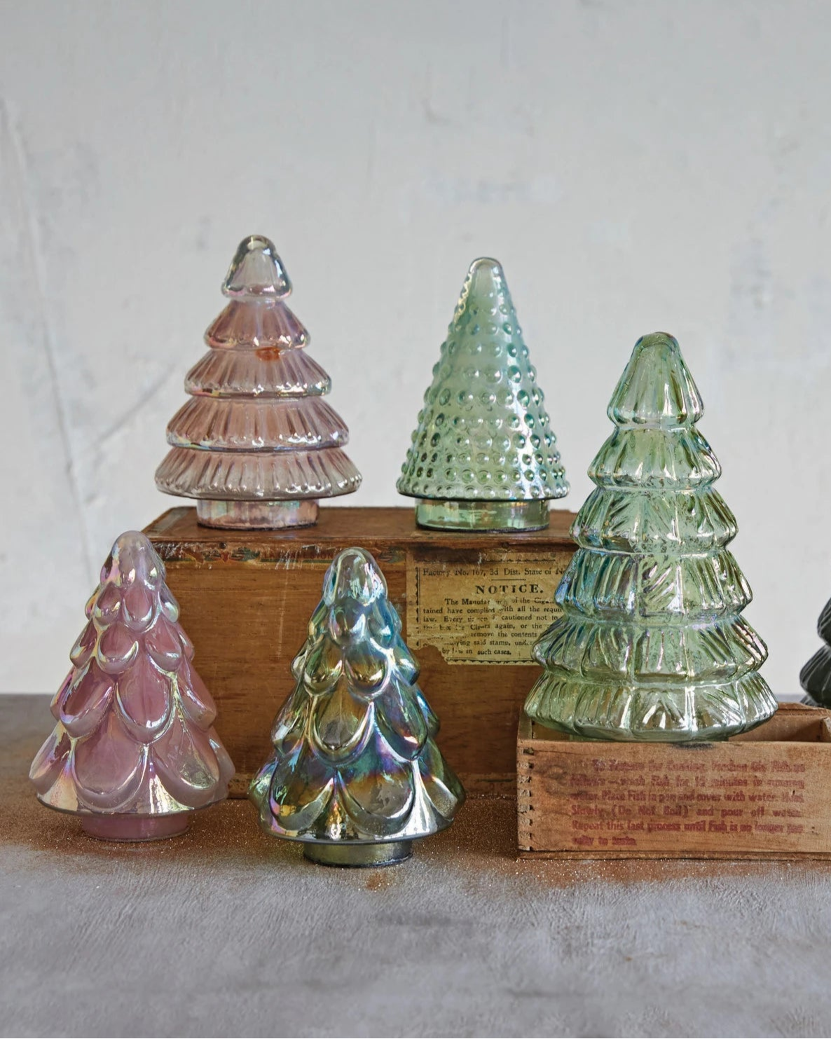 Iridescent Mercury Glass Tree - 4 Colors