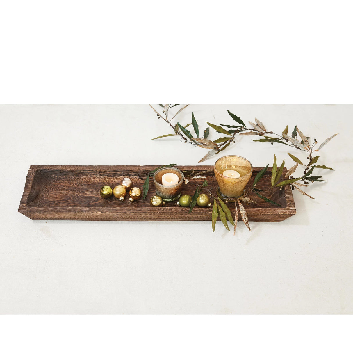 Walnut Finish Paulownia Wood Tray