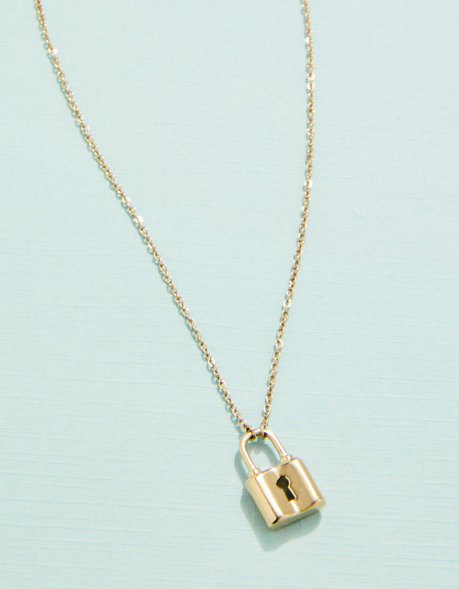 Splash Padlock Necklace