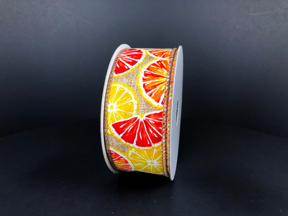 1.5" Fresh Lemon & Orange Ribbon Bolt