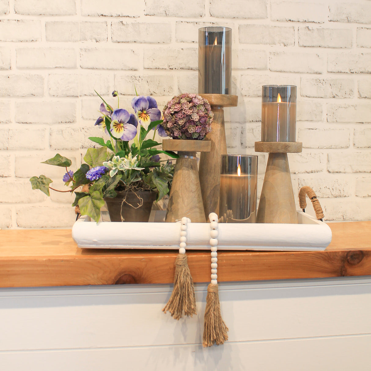 White Natural Bead Garland- 2 Colors