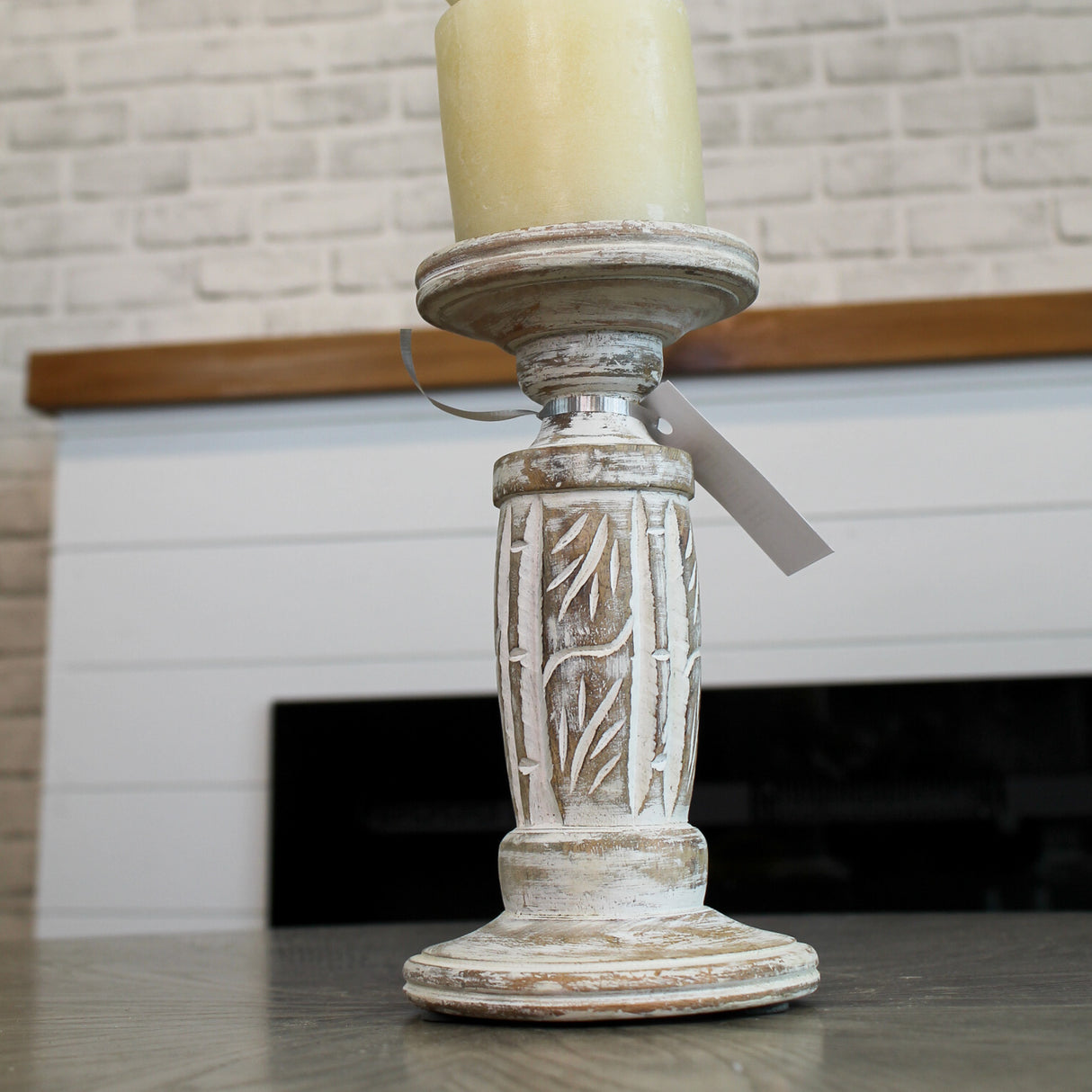 Shirley Wood Bead Candleholder- 2 Sizes