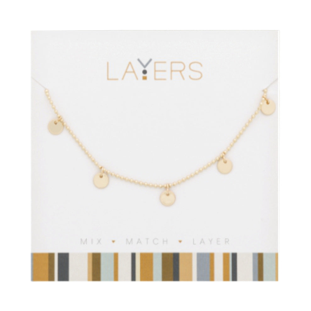 Gold Flat Disc Necklace