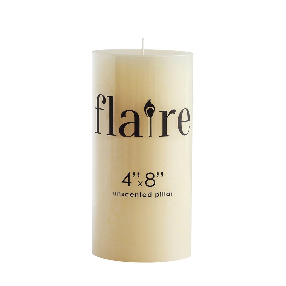 4X8" Unscented Pillar Candle
