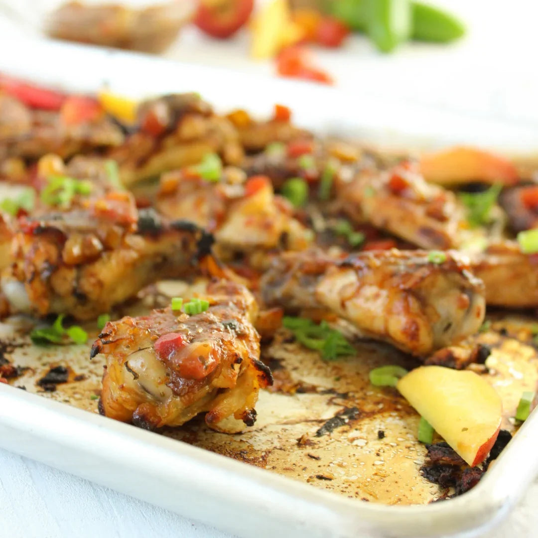 Peach Salsa Chicken Wings