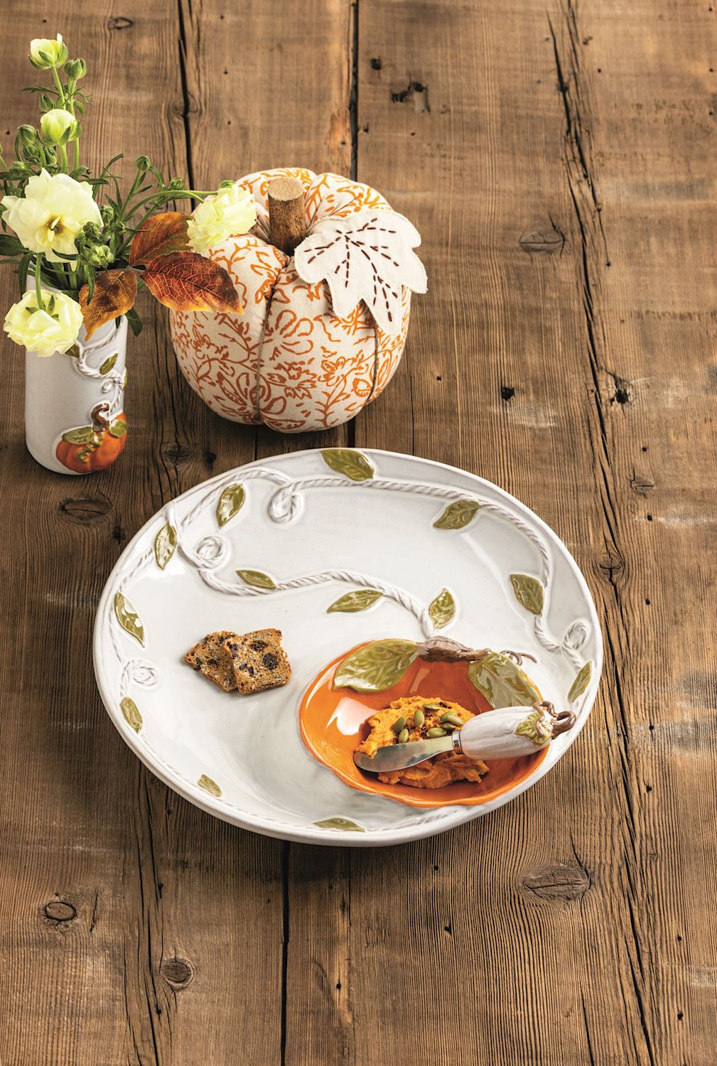 Pumpkin Vine Chip and Dip Server Set