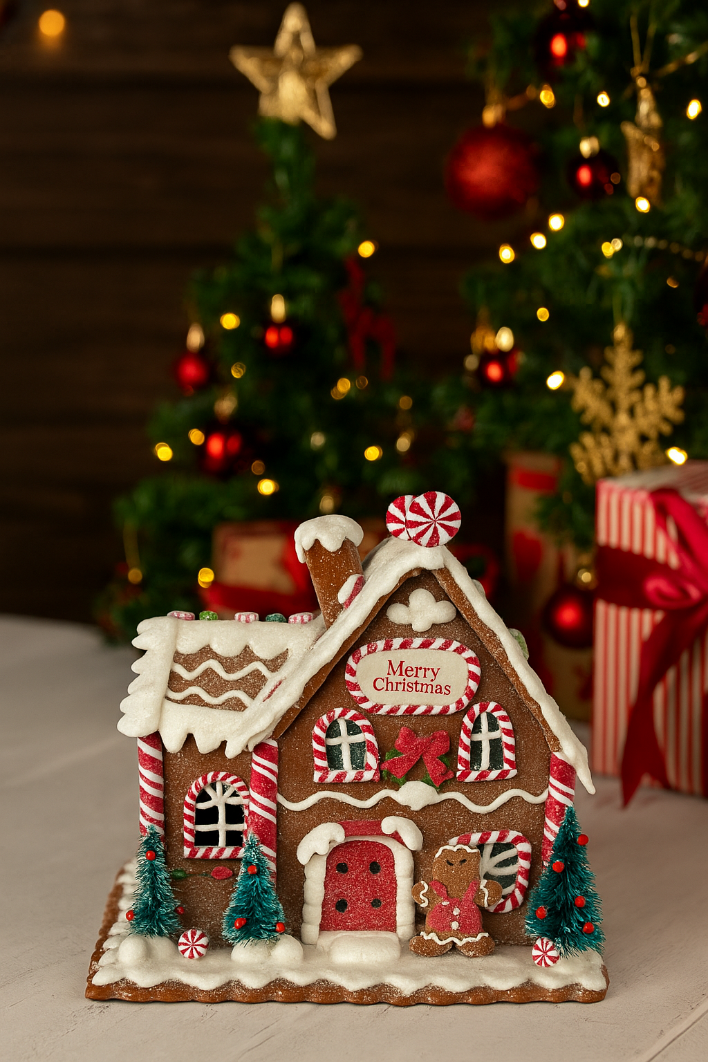 Claydough Gingerbread Lighted House