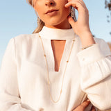 Believer Cross Station Necklace in Gold