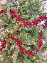 Burgundy Flocked Foam Ball Garland