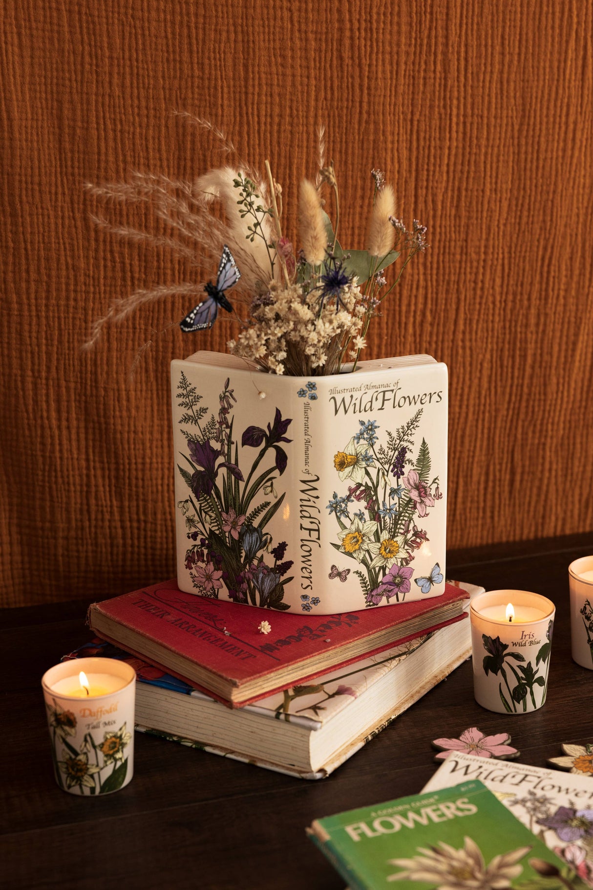 Wildflowers Open Book Vase