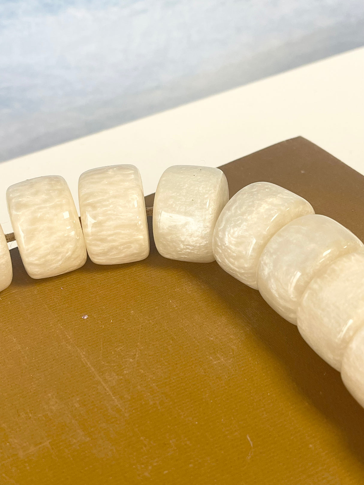 38" Ivory Resin Beaded Garland