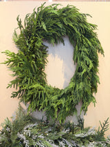 36" Real Touch Cedar & Norfolk Pine Wreath