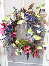 27" Blooming Butterflies Wreath