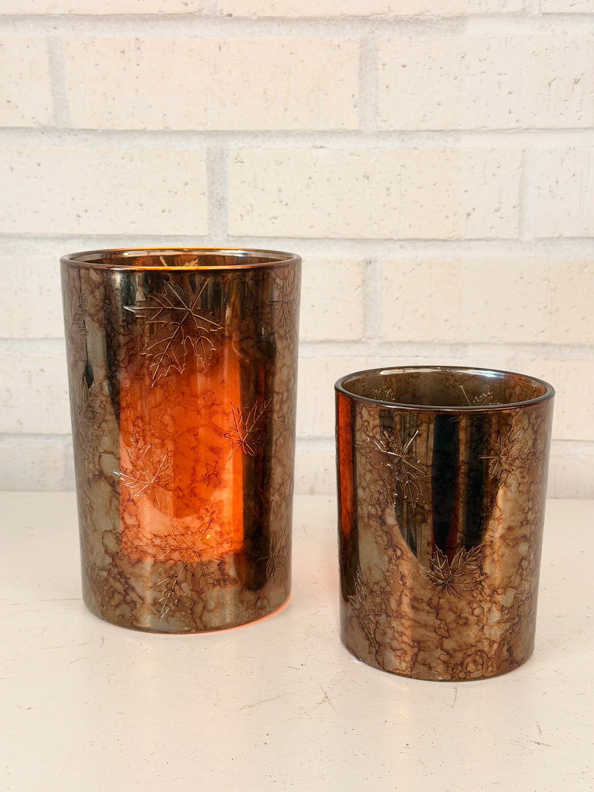 Fall Leaves Autumn Candle Holder- 2 Sizes