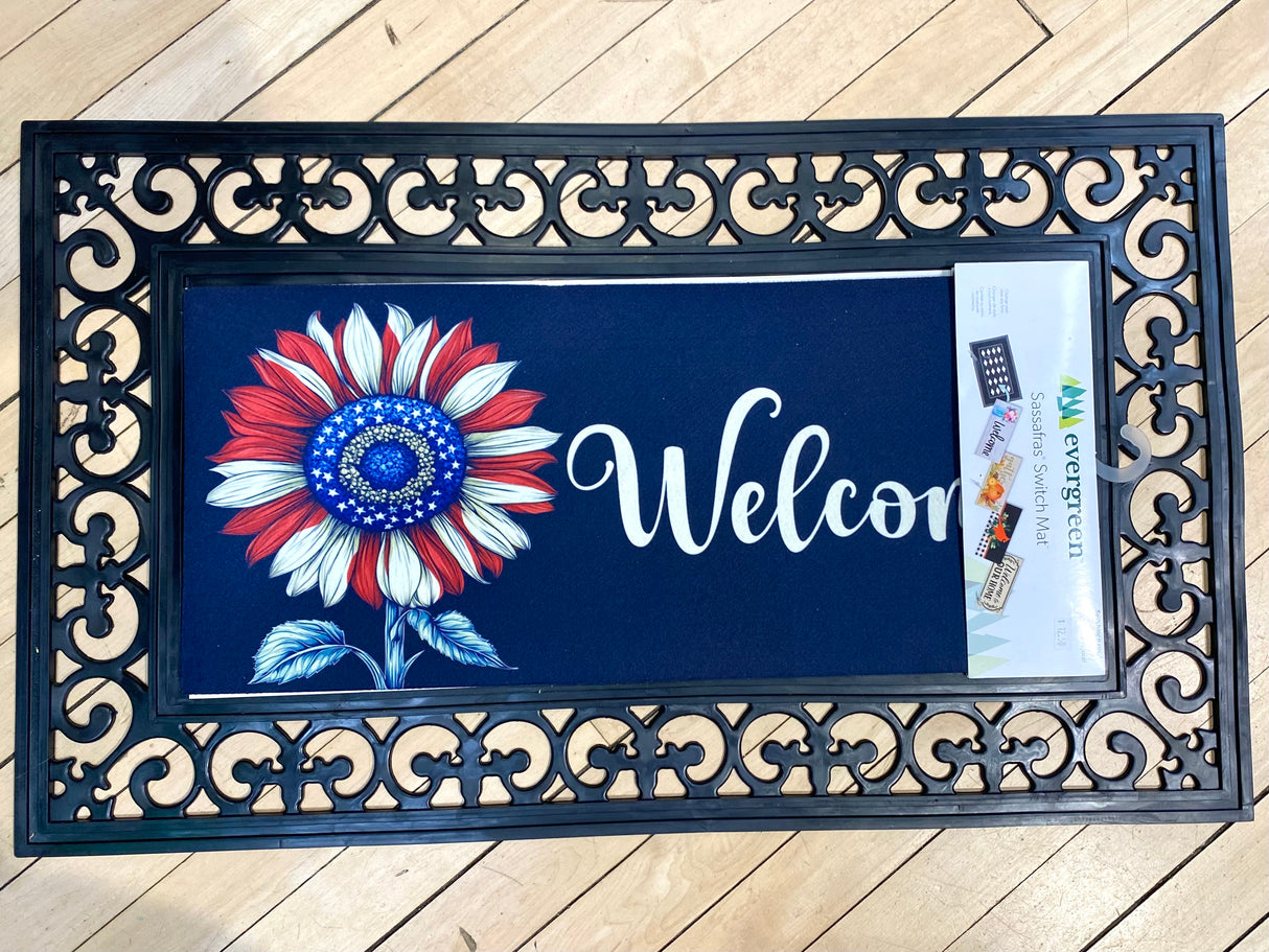 Patriotic Vibrant Sunflower Sassafras Switch Mat