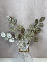 Platinum Glittered Lunaria Spray