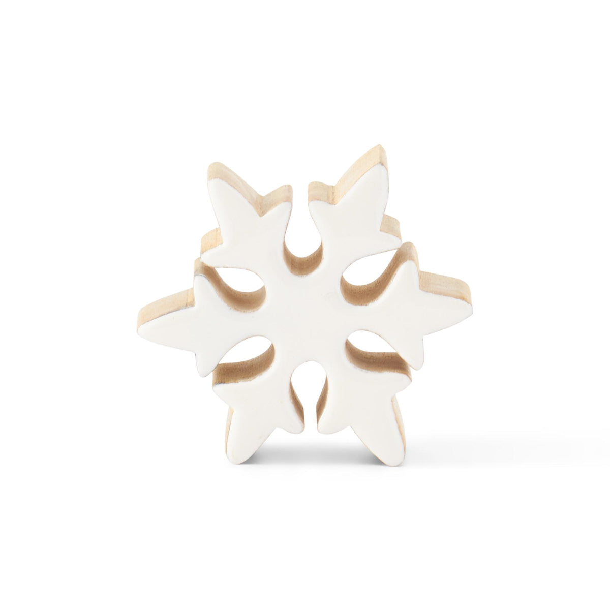 Enameled Wood Snowflakes - 3 Sizes