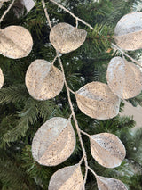 Silver Glittered Paddle Leaf Pick