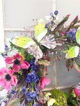 27" Blooming Butterflies Wreath