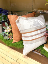 Square Coral Woven Pillow