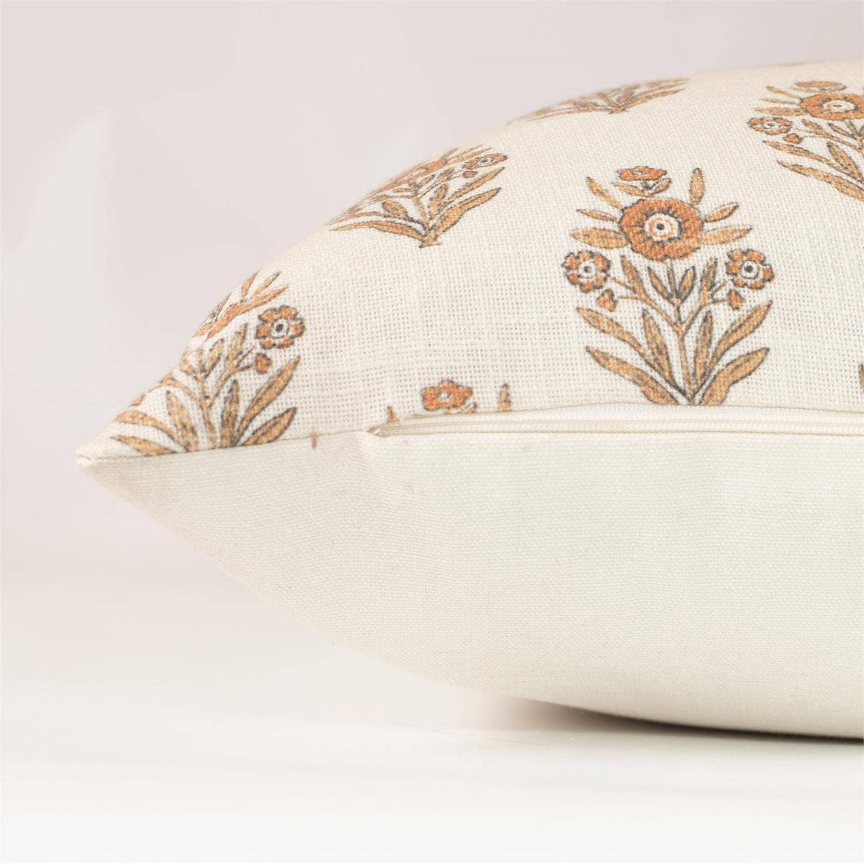 Close-up of block print silhouette pillow detail from Magnolias Home Decor