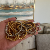 4mm Gold Beaded Bracelet Water Resistant Non Tarnish