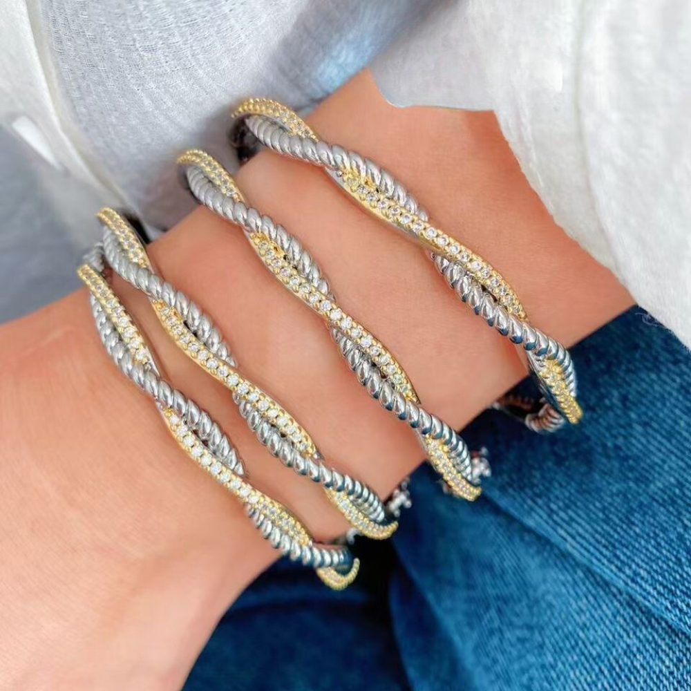 Twisted Duo Bracelet Water Resistant Non Tarnish